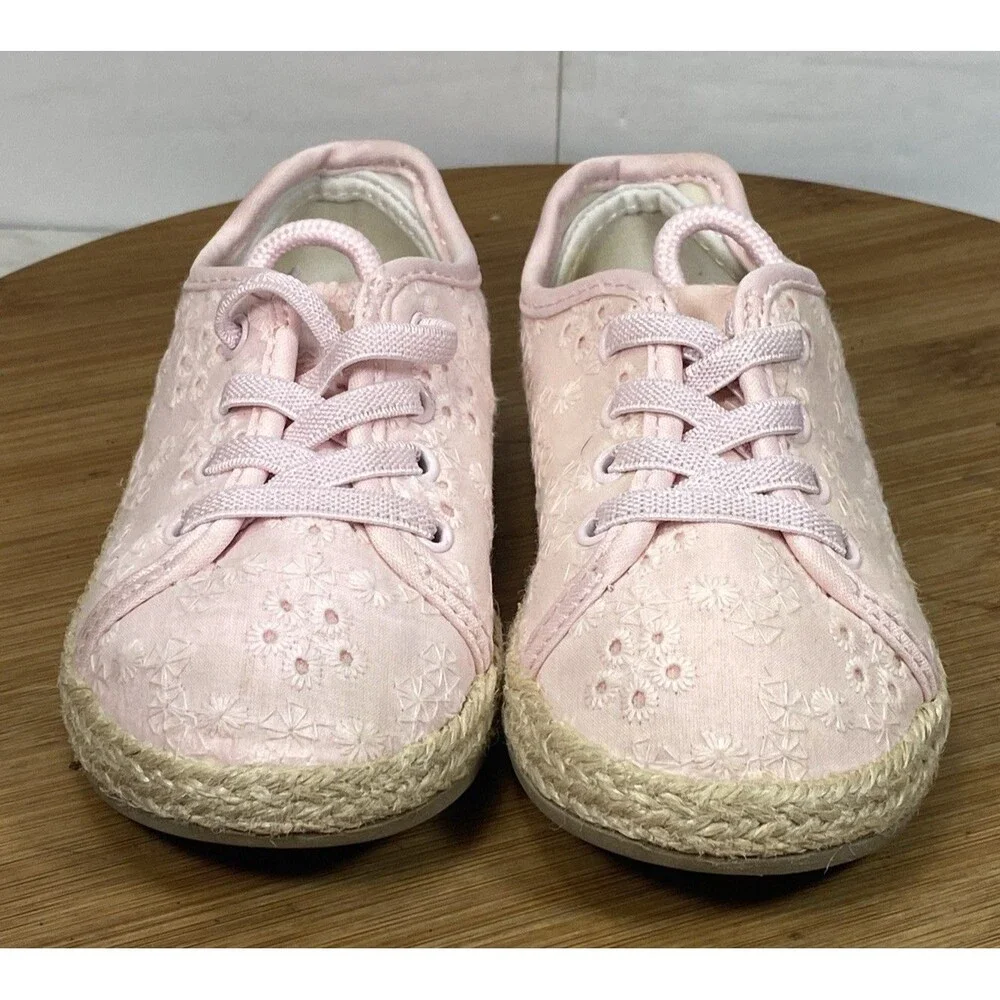 Carters Girl Embroidered Sneakers Size 7M Pink